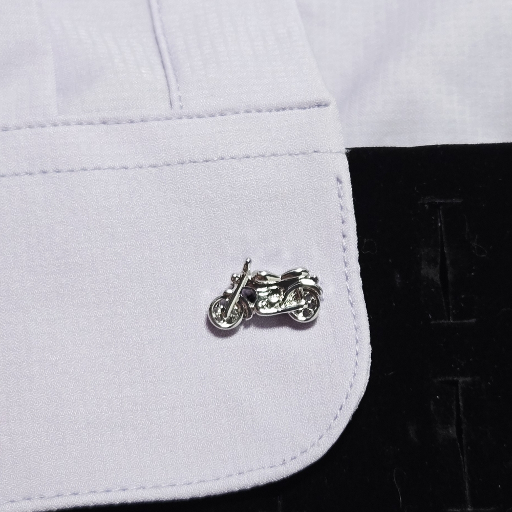 Motorcycle Cufflinks Men’s Novelty French Cuff Silver Bullet Back Biker Gift